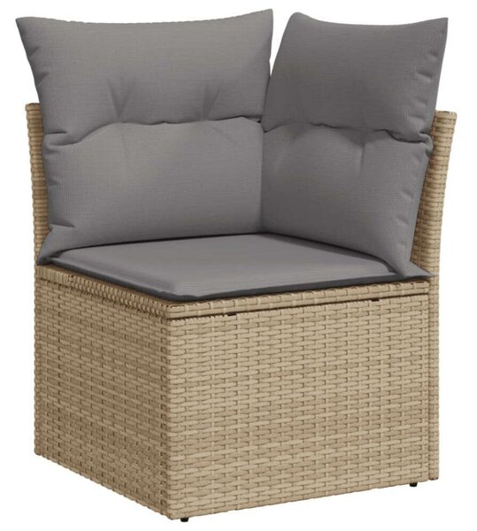 VidaXL 10 részes bézs polyrattan kerti ülőgarnitúra párnával