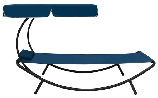 VidaXL Napozóágy Napellenzővel - Kék - 200cm