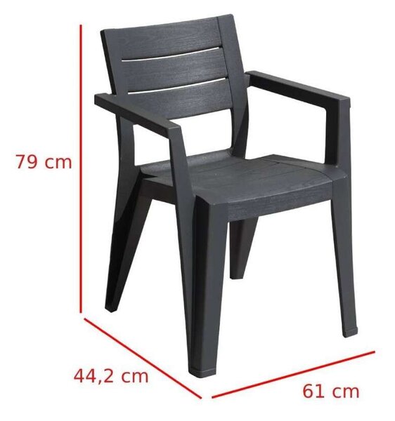 Fujuli Kerti Bútor Szett - 6+1 Szürke