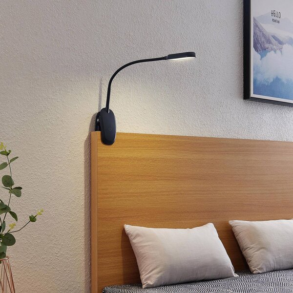 PRIOS Prios LED bilincslámpa Najari, fekete, újratölthető akkumulátorral, USB,, dimmelhető, Fekete, Dolgozószoba / Iroda, Műanyag, Modern