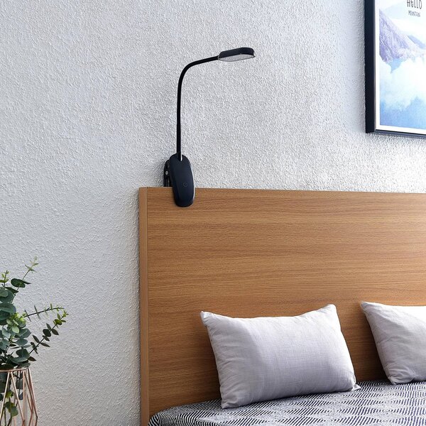 PRIOS Prios LED bilincslámpa Najari, fekete, újratölthető akkumulátorral, USB,, dimmelhető, Fekete, Dolgozószoba / Iroda, Műanyag, Modern