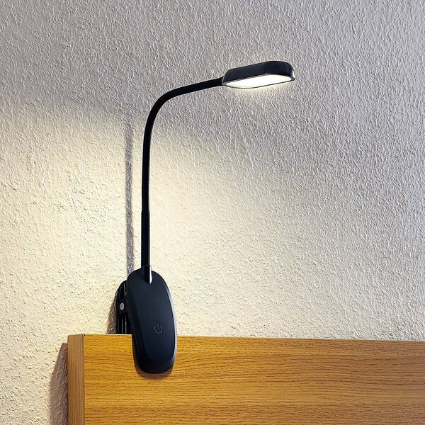PRIOS Prios LED bilincslámpa Najari, fekete, újratölthető akkumulátorral, USB,, dimmelhető, Fekete, Dolgozószoba / Iroda, Műanyag, Modern