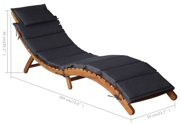 VidaXL Akácfa Napozóágy - 184cm