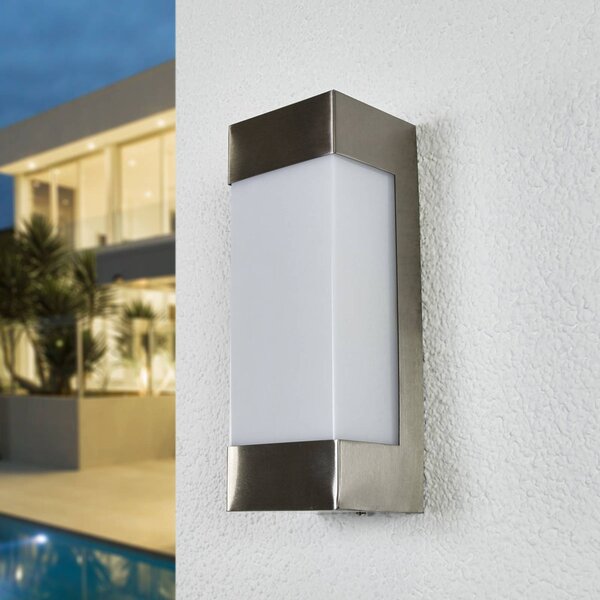 Lindby LED kültéri falilámpa Severina, magasság 25 cm, rozsdamentes acél, Alu / szürke / cink, Rozsdamentes acél, Modern