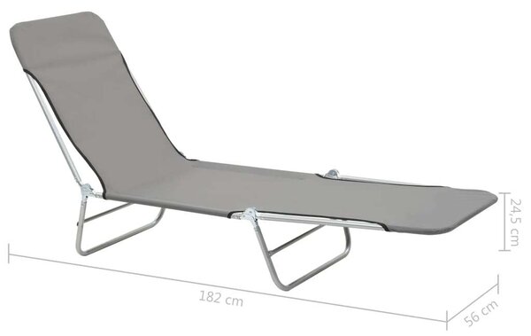 VidaXL Napozóágy Szett - 2 db - Szürke