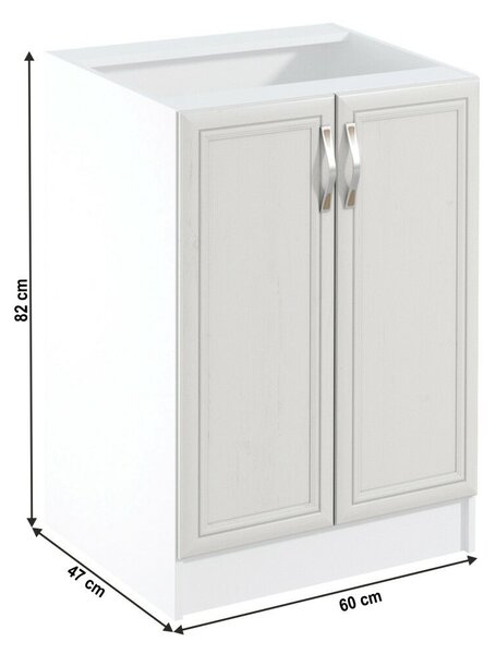 Alsószekrény D60, fehér/sosna Andersen, SICILIA