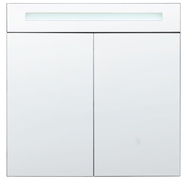 Fürdőszobai tükrös faliszekrény LED JARAMILLO 60 cm 60 cm Fekete