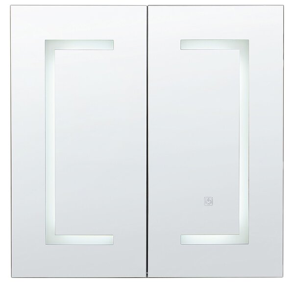 Fürdőszobai tükrös faliszekrény LED MAZARREDO 60 cm 60 cm Fekete