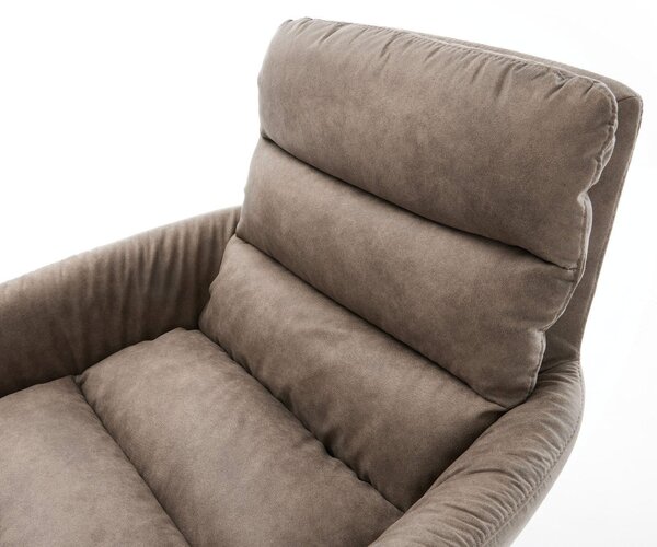DELIFE Étkezőszék Abelia-Flex mikroszálas taupe vintage kerek fekete karfás étkezőszék