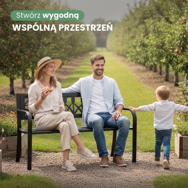 AKORD Lissa Fém Kerti Pad Tulipán Mintával Fekete