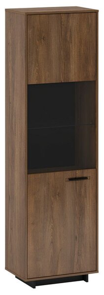 Vitrin, bolzano tölgy/fekete, balos, DELIS A1