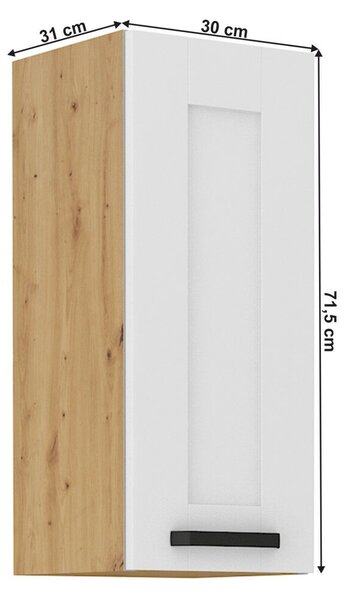 Felső szekrény, fehér/artisan tölgy, LULA 30 G-72 1F