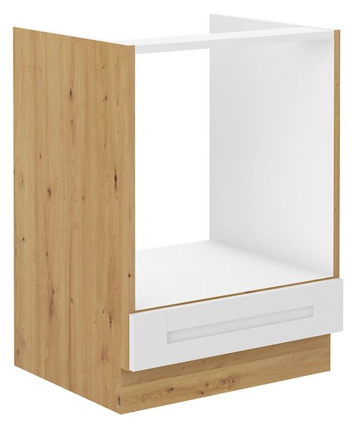 Alsó szekrény beépített tűzhelyhez, fehér/artisan tölgy, LULA 60 D GAZ BB