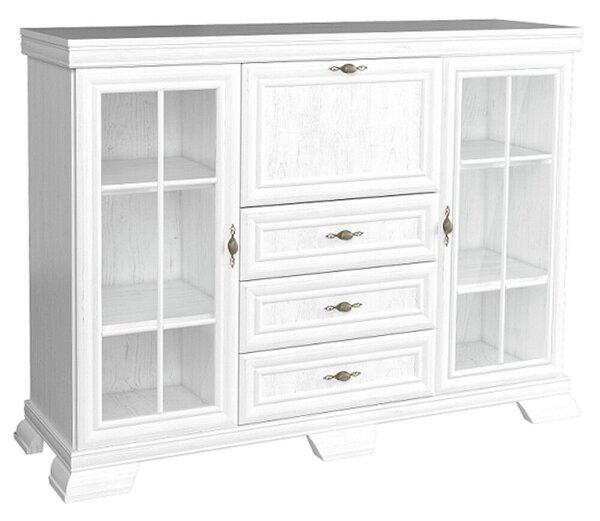 Vitrines szekrény bárszekrénnyel, sosna andersen, KORA KK6 NEW