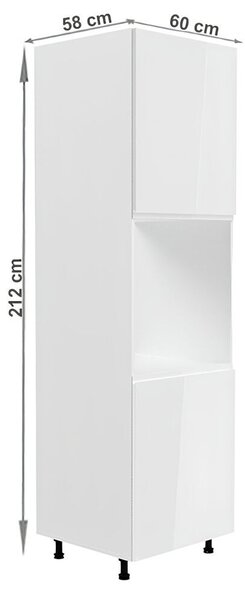 Élelmiszer szekrény, fehér/fehér extra magasfényű, bal, AURORA D60P