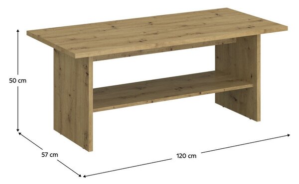 Dohányzóasztal 120, artisan tölgy, AIRON