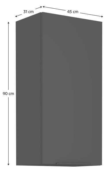 Felső szekrény, fekete, SIBER 45 G-90 1F