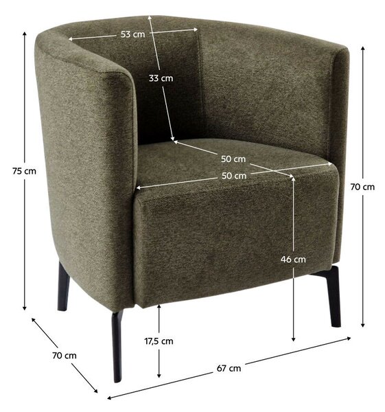 Design fotel, zöld/fekete, KAPY