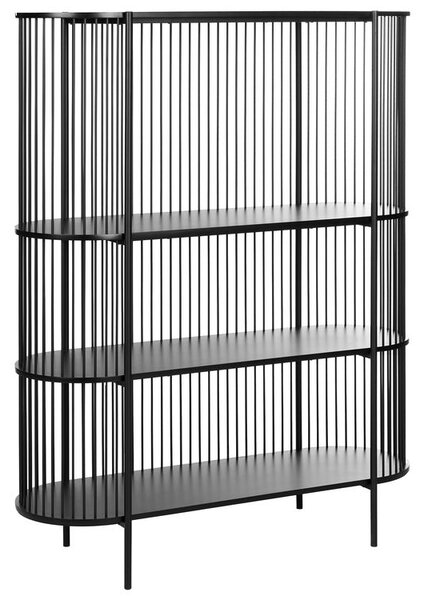 Háromszintes polcos elem BIRSON 151 cm Fekete