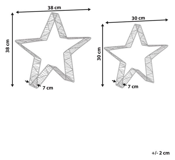 Kétdarabos karácsonyi dekoráció szett LED ITALLA 30/38 cm Csillag Arany