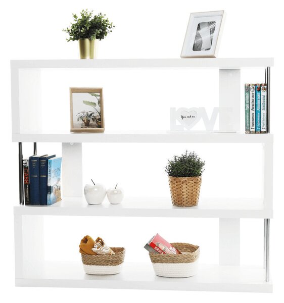 Könyvespolc, fehér/ lágy fényű, BENITO