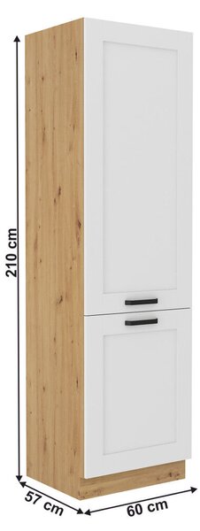 Magas szekrény, artisan tölgy/fehér, LULA 60 DK-210 2F