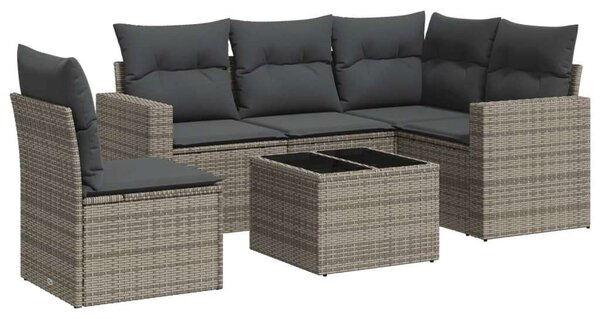 VidaXL Polyrattan Kerti Ülőgarnitúra - 6 részes - Szürke