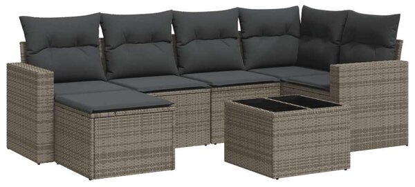 VidaXL Polyrattan Kerti Ülőgarnitúra - 7 részes - Szürke