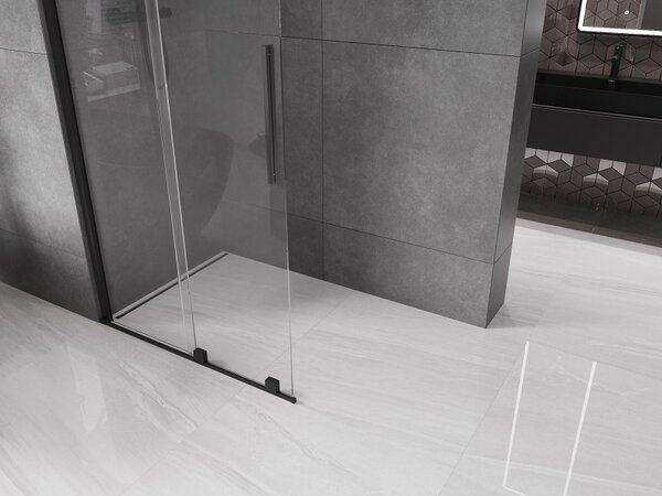 Mexen Velar 80 x 200 cm-es, átlátszó, fekete, Walk-in tolóajtós zuhanyfal - 871-080-000-03-70