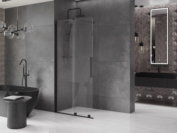 Mexen Velar 80 x 200 cm-es, átlátszó, fekete, Walk-in tolóajtós zuhanyfal - 871-080-000-03-70