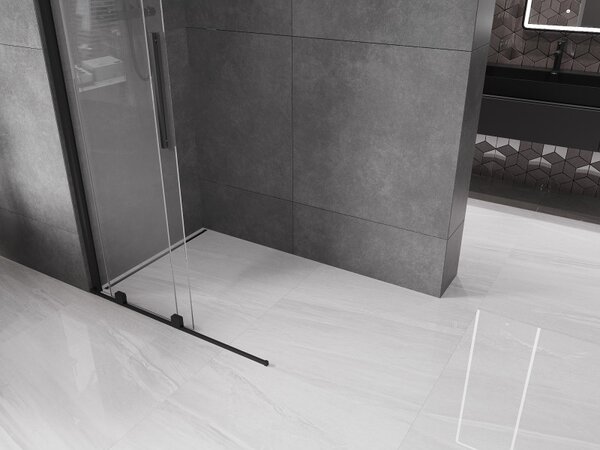 Mexen Velar 80 x 200 cm-es, átlátszó, fekete, Walk-in tolóajtós zuhanyfal - 871-080-000-03-70