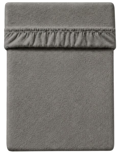 MOLTON sötétszürke fleece gumis lepedő 90 x 200 cm