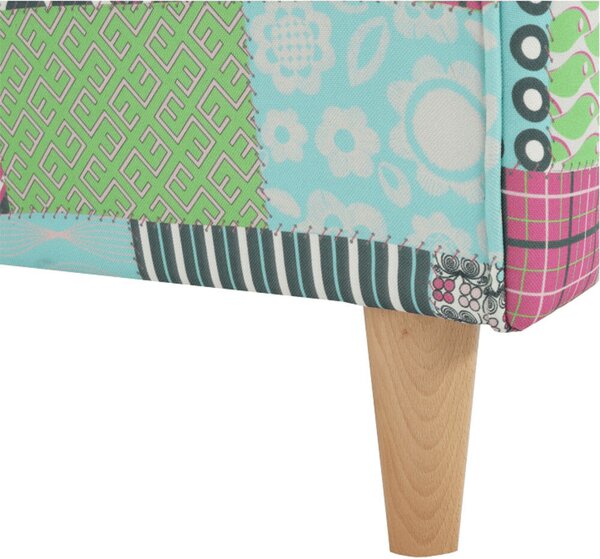 Füles fotel, szövet patchwork, CHARLOT