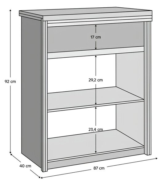 Komód, DTD laminált, tölgy sonoma, NORTY