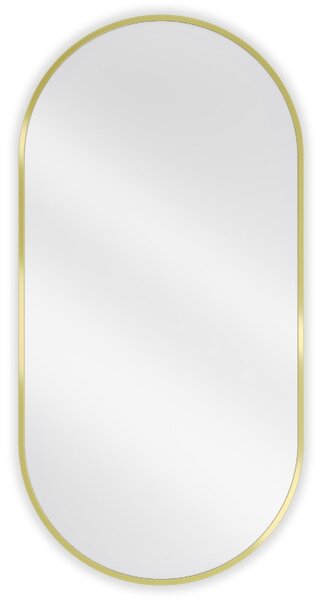 Mexen Loft ovális fürdőszobai tükör 100 x 50 cm, arany kerettel - 9851-100-050-000-50