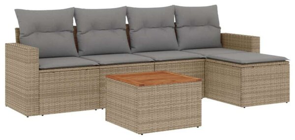 Polyrattan Kerti Ülőgarnitúra - 6 részes szett