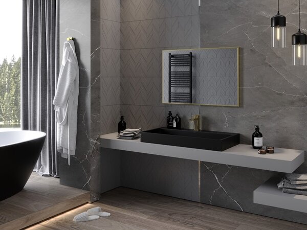 Mexen Loft téglalap alakú fürdőszobai tükör 90 x 60 cm, arany keret - 9852-090-060-000-50