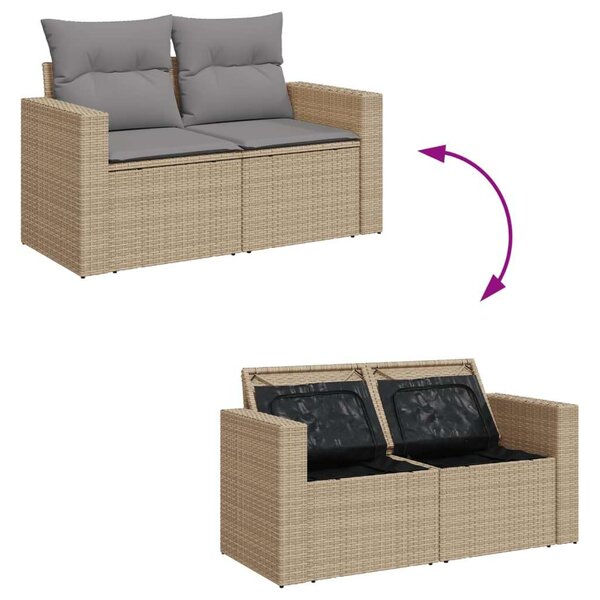 Polyrattan Kerti Ülőgarnitúra - 6 részes szett