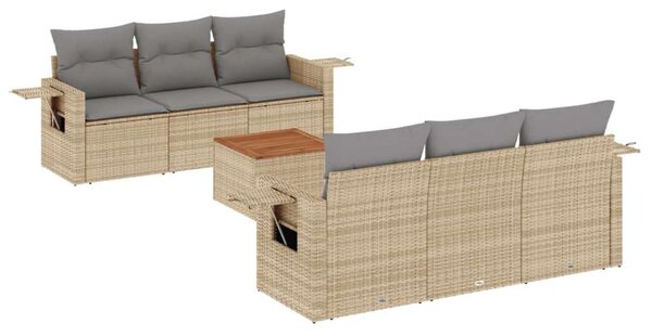 VidaXL Polyrattan Kerti Ülőgarnitúra - 7 részes - Bézs