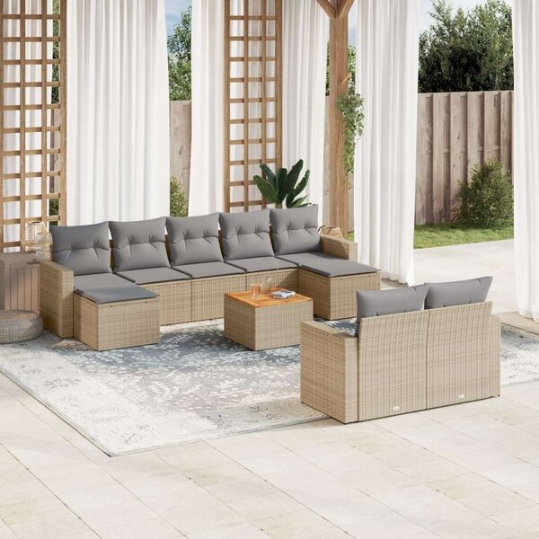 VidaXL Polyrattan Kerti Ülőgarnitúra - 10 részes
