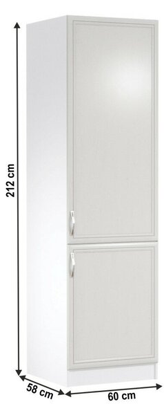 Hűtő beépítő konyhaszekrény D60ZL, jobbos, fehér/sosna Andersen, SICILIA