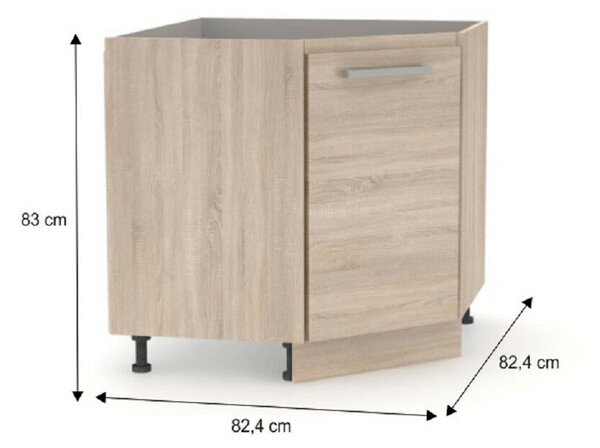 Alsó sarokszekrény, tölgy sonoma, univerzális, NOVA PLUS NOPL-065-RS