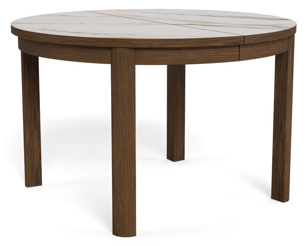 Asztal Norsica Melfero 101, 75cm, Sötét tölgy, Fehér márvány, Tölgy