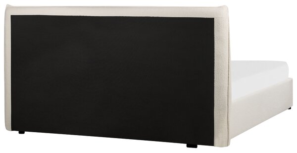 Ágyneműtartós ágy LAVAUR Buklé Törtfehér 160 x 200 cm