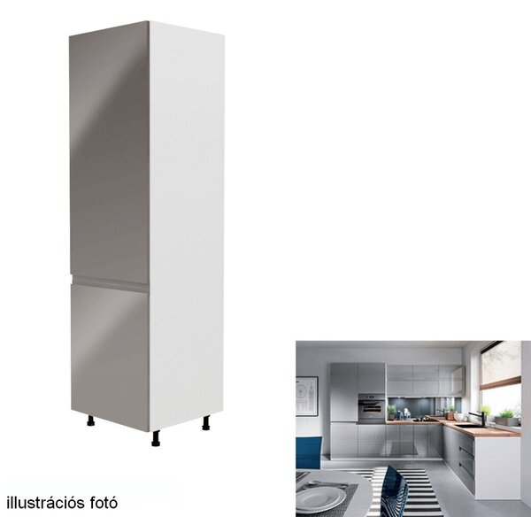 Szekrény a beépíthető hűtőhöz Aurora D60ZL, fehér, szürke