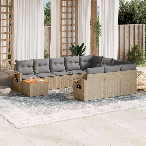 VidaXL Polyrattan Kerti Ülőgarnitúra - 11 részes