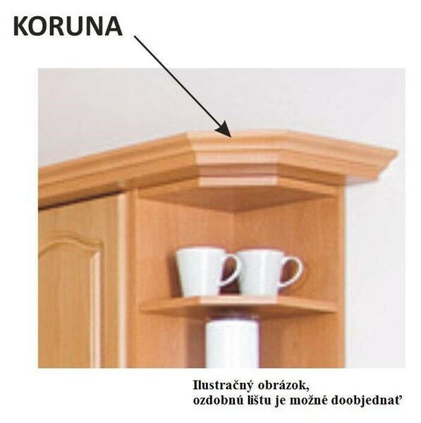 Kétajtós felső konyhaszekrény éger, LORA MDF NEW KLASIK W80S