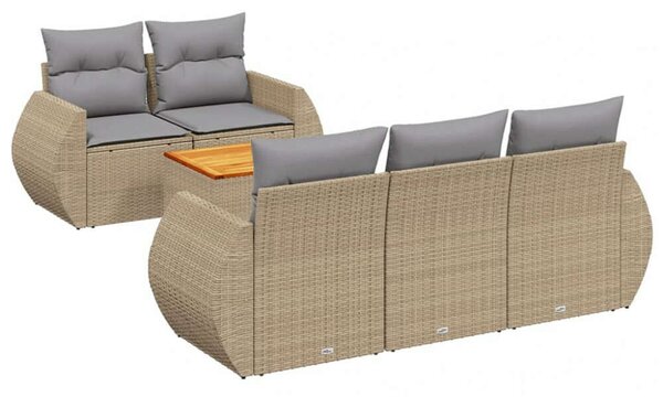 VidaXL Polyrattan Kerti Ülőgarnitúra - 6 részes - Bézs