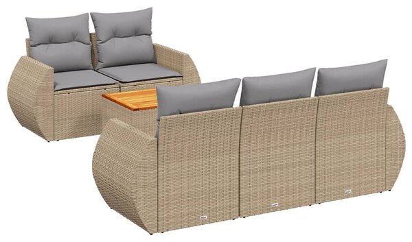 VidaXL Polyrattan Kerti Ülőgarnitúra - 6 részes - Bézs