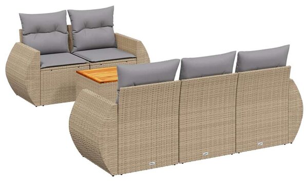 VidaXL Polyrattan Kerti Ülőgarnitúra - 6 részes - Bézs